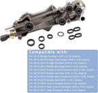 926-959 Aluminum Engine Oil Filter Housing Oil Cooler Kit with Gaskets & Sensors Compatible with 2011-2016 Chrysler Charger Challenger Journey Wrangler Ram Promaster 3.6L (grey)
