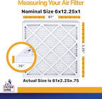 Filter King 6x12.25x1 Air Filter | 6-PACK | MERV 13 HVAC Pleated A/C Furnace Filters | MADE IN USA | Actual Size: 6 x 12.25 x .75"