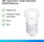 3M Aqua-Pure Under Sink Water Filter System AP200, Full Flow 1.75 Gallons per Minute, Flows Through Cold Water Side of Faucet, Reduces Sediment, Chlorine Taste and Odor