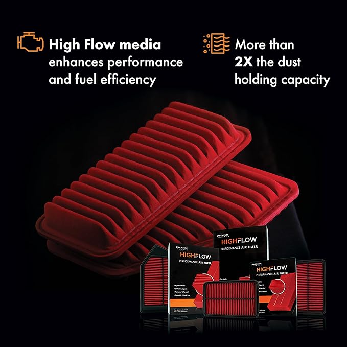 HIGHFLOW High Performance, Pre-Oiled Disposable Engine Air Filter PA99222X | Fits 2017-2025 Cadillac XT5, 2018-2024 Buick Enclave, 2019-2025 Chevrolet Blazer, 2020-2025 Cadillac XT6