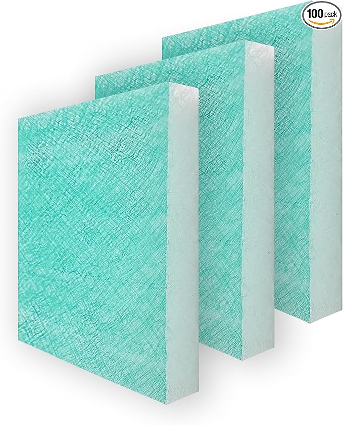 Spray Booth Air Filter Fiberglass Exhaust Green in Paint Booth 15g Green (24" x 24"(100/case))