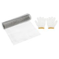 PATIKIL 40" L x 10" W Woven Wire Mesh, 24 Mesh 304 Stainless Steel Air Vent Filter Screen with Gloves for Window Security Vent Cover Filtration Animals Fence