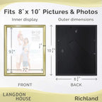 Langdon House 8x10 Picture Frames Set (Gold, 6 Pack) Distinguished Edging for Classic Style, Richland Collection