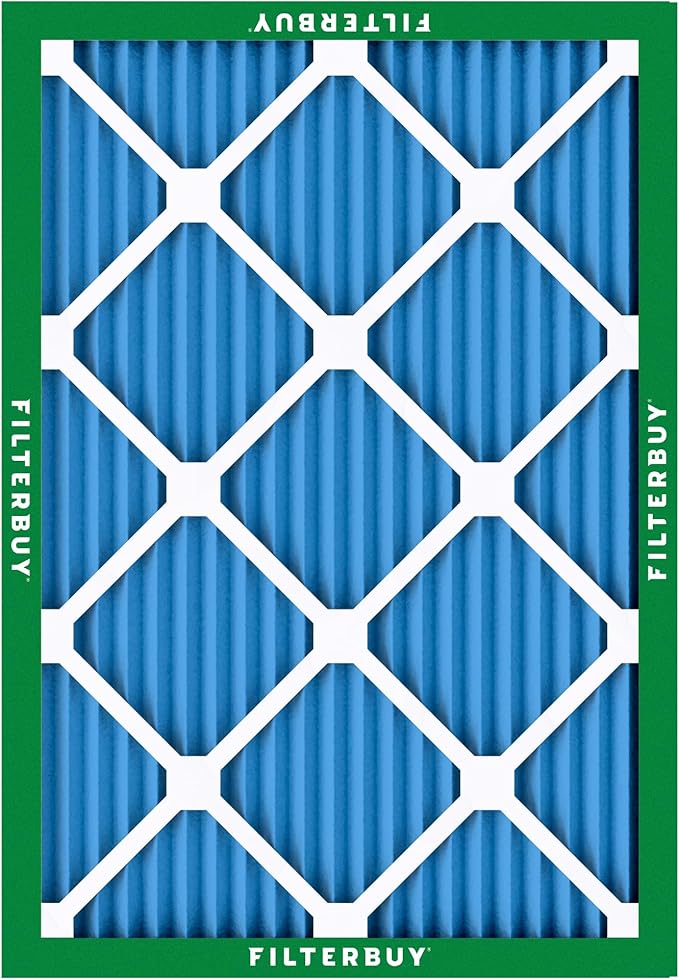 Filterbuy 21x22x1 Air Filter MERV 13 Optimal Smoke & Allergy Defense (4-Pack), Electrostatic Pleated HVAC AC Furnace Filters Replacement, Made in USA (Actual Size: 20.50 x 21.50 x 0.75)