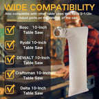Table Saw Dust Collector Bag (Fits 10" Table Saws with 2.5" Dust Port) Compatible with Table Saws Belt Sander with 2.5 In Dust Port