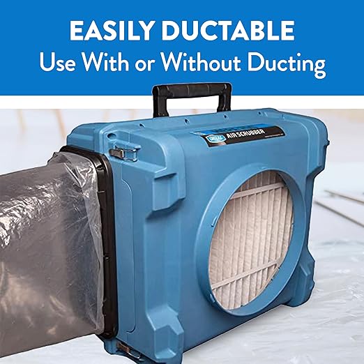Bundle of Dri-Eaz HEPA 700 Air Scrubber, Industrial Air Filtration System + Following Filters: 1" HEPA (12-Pack) + 1" Carbon (4-Pack) + 2" Pleated (6-Pack) + Synthetic (8-Pack)