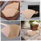COHEALI 200pcs Unbleached Coffee Cone Filters for Coffee Makers High-efficiency Filter Paper for Rich Flavor Extraction Compatible with Drip Machines and Easy to Use Replacement Supplies