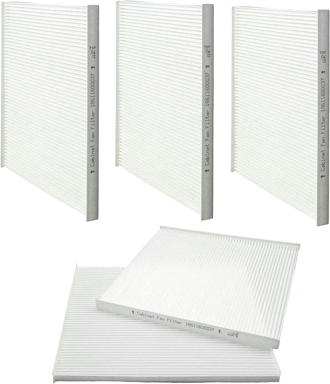 5-Pack BAIZHIHUA 18611600037 Cabinet Fan Filter Compatible with 4th Generation Filterfans PFF60000, PF 6x.000, PFA 60.000 Light Grey, Nema Type 12 Protection IP55, Filtermat Material
