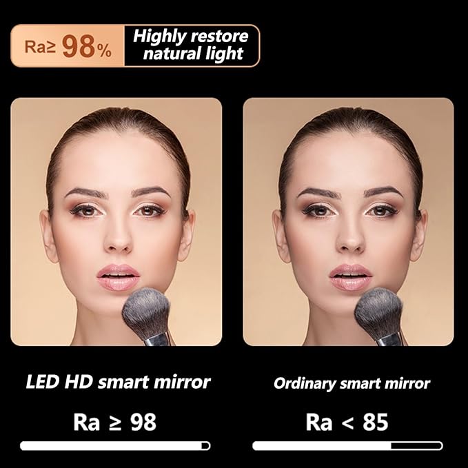 Irregular Bathroom Mirror with 3 Colour LED Light, Wall Mounted Makeup Mirror with Touch Switch and Demister Pad, Energy-Saving LED Smart Mirrors, Dimmable(A,23.6 * 39.4in/60 * 100cm)