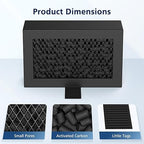 2 Pack Activated Carbon Air Filter Cartridge for Bamboo Lab X1/X1C/P1P/P1S 3D Printer, Replacement Carbon Filters for VOCs PM2.5 Odors, Black