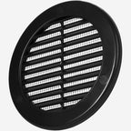 Vent Systems 4" Inch (Opening Dimensions) - Pack of 10 - Black Soffit Vent Cover - Plastic Round Air Vent Grille - Built-in Mesh Screen - HVAC Register Louver for Bathroom, Home, Kitchen