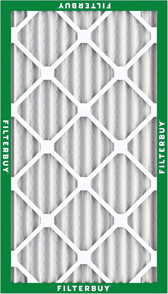 Filterbuy 10x20x2 Air Filter MERV 8 Essential Dust & Allergy Defense (5-Pack), Electrostatic Pleated HVAC AC Furnace Filters Replacement, Made in USA (Actual Size: 9.50 x 19.50 x 1.75)