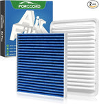 Cabin & Engine Air Filter Fit for Toyota Corolla 2009-19, Matrix 2009-14, Yaris 2007-18, Scion xD 2008-14, Vibe 2009-10 Activated Carbon Cabin Filter Replace#CF10285 CA10190 Car Accessories