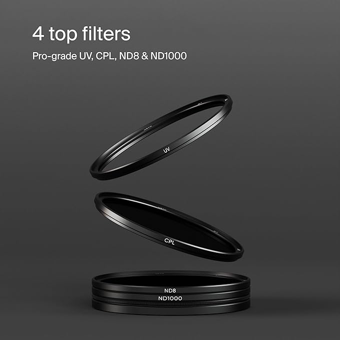 Urth 82mm Magnetic UV, Circular Polarizing (CPL), ND8, ND1000 Lens Filter Kit (Plus+)