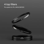 Urth 43mm Magnetic UV, Circular Polarizing (CPL), ND8, ND1000 Lens Filter Kit (Plus+)