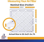 Filter King 21x22x1 Air Filter | 6-PACK | MERV 13 HVAC Pleated A/C Furnace Filters | MADE IN USA | Actual Size: 20.5 x 21.5 x .75"