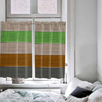 Farm Gray Green Brown Wood Grain Window Valance Curtains, Rustic Wooden Plank Light Filtering Kitchen Valance with 3-inch Rod Pocket for Living Room Bathroom Bedroom,2 Panel,42x54In