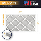 BNX TruFilter 14x24x1 Air Filter MERV 11 (4-Pack) - MADE IN USA - Allergen Defense Electrostatic Pleated Air Conditioner HVAC AC Furnace Filters for Allergies, Dust, Pet, Smoke, Allergy MPR 1200 FPR 7
