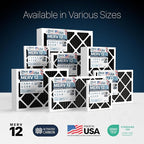 BNX TruFilter 20x25x1 MERV 12 Odor Defense (6-Pack) AC Furnace Air Filter with Activated Carbon - MADE IN USA - Pleated Air Conditioner HVAC AC Furnace Filters - Removes Odor, Mold, Bacteria, Smoke