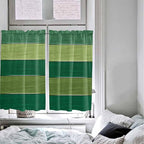 Farm Retro Green Wood Grain Window Valance Curtains, Rustic Wooden Plank Texture Light Filtering Kitchen Valance with 3-inch Rod Pocket for Living Room Bathroom Bedroom,2 Panel,42x54In