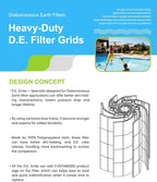 DE Grid 60 sq. ft. Swimming Pool Filter Set Replacement for Unicel FS-2005, Filbur FC-9550 Pleatco PFS3060, DGS-1130, 11’’W x 30’’L
