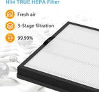 AP303 AP304 Replacement Filters, Compatible with DAYETTE ＆ FRESHDEW Air Purifier AP303/AP304, H14 HEPA Filter with Activated Carbon, 2 Pack (Original Filter)