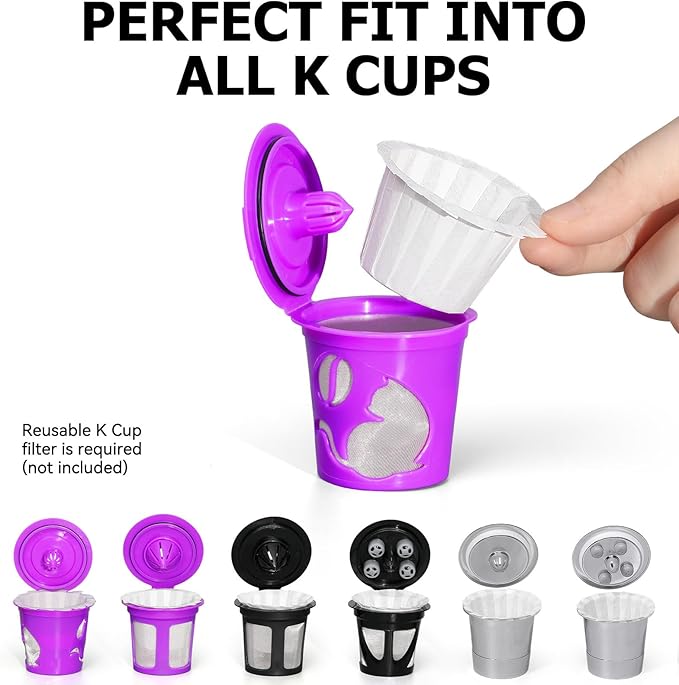 300 Count Fanativita K Cup Coffee Filters Disposable for Keurig Single Cup, Compatible with All Reusable K Cups (White)