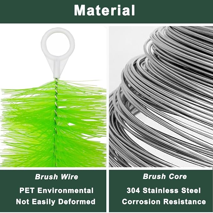 30 Packs Filter Brushes Aquarium Brushes Set for Koi Pond Water Garden Outdoor Pond Skimmers Brush Filter Cleaning Brush 31.5 Inch by 4.7 Inch (Green)