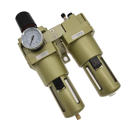 Air Filter Pressure Regulator Water/Oil Trap Separator Combo(0-145PSI),Air Tool Compressor Filter with Gauge AC5010-06/10(AC5010-10)