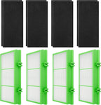 HAPF30AT-Total Air HEPA Type Filter Replacement for Holmes AER1 Filter Replacement, Compatible with HAPF300AH-U4R and HAP242-NU, Funmit 4 True HEPA Filters & 8 Activated Carbon Pre-Filters, Green