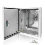 Electrical Box 16 x 12 x 6 Inch Indoor Outdoor Electrical Enclosure Box Steel Junction Box Wall Mounted Universal Electrical Project Box with Safety Locks and Mounting Plates