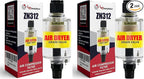 LE LEMATEC Air Dryer for Compressor - Inline Water Separator & Air Tool Oil, 1/4" NPT Moisture Separator for HVLP Spray Guns, Plasma Cutters, Pneumatic Tools, 2-150 PSI (Pack of 2)