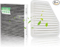 Engine and Cabin Air Filter Combo for 2006-2012 Rav4, 2007-2011 Camry, 2009-2011 Corolla, 2005-2011 Avalon, 2009-2011 Matrix 2.4L Engine Air Filter Replacement Car Accessories #CA10169 CF10285 2-Pack