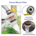 4 Pack Faucet Mount Filters,Faucet Water Filter for Kitchen,Purifier Kitchen Tap Filtration for Kitchen Bathroom with Activated Carbon Removes Chlorine Fluoride Heavy Metals Hard Water (Random Color)