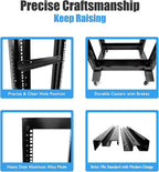 RAISING ELECTRONICS 27U 4 Post Open Frame Network Server Rack 19inch Width 600mm deep with 3 Pairs of L Rail