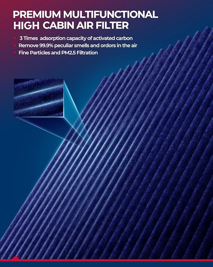 KAX Premium Cabin Air Filter, CF12552 Replacement for Nissan Altima 2019-2024, INFINITI QX50, 2022-2023 QX55, QX60, Strong Adsorption w/Upgraded Activated Carbon, Replace# 272776CA1A, 272775NA1A