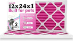 Colorfil 12x24x1 Air Filter (2-Pack) | Made in the USA | Color Changing | Remove Cat and Dog Odor | MERV 8 for Pet Hair Dander and Dust | 11.5"x23.5"x0.75" Exact Size