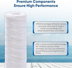 PUREPLUS 10 Micron 10"x2.5" Whole House String Wound Sediment Filter for Well Water, Replacement Cartridge for Universal 10 inch RO System, WP-5, Aqua-Pure AP110, CFS110, Culligan P5,WFPFC4002, 4Pack