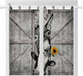 Funny Farm Animals Bedroom Curtains 72 Inch Length, Window Curtains Tab Top, Vintage Barn Grey Sunflowers Light Filtering Window Treatments Drapes 52"x72" 2 Panel