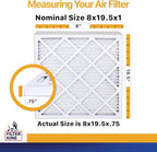 Filter King 8x19.5x1 Air Filter | 4-PACK | MERV 13 HVAC Pleated A/C Furnace Filters | MADE IN USA | Actual Size: 08 x 19.5 x .75"