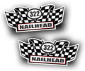 2X Engine Window Air Cleaner Sticker Decal, 322 Nailhead for Vintage Classic V8 Pro Street, Race or Muscle Car, Compatible with Buick - 5.5x2.25 inch