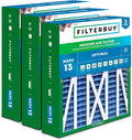 Filterbuy 17.5x21x5 Air Filter MERV 13 Optimal Smoke & Allergy Defense (3-Pack), Electrostatic Pleated HVAC AC Furnace Filters for Rheem, Ruud, and Protech (Actual Size: 17.13 x 20.63 x 4.38)