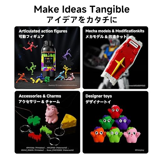 RESIONE CL-TH Tough ABS-Like Color 3D Printer Resin, Highly Saturated & Opaque Colors, Rigid and Tough, Wear & Scratch Resistant, Low Shrinkage for Figures, Models & Prototypes, Lemon Yellow-1KG