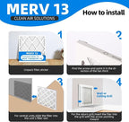 (4-Pack) 20x20x1 Furnace Air Filters, MPR 1900 & FPR 10, MERV 13 Pleated Air Filter (Actual Size: 19.75" x 19.75" x 0.75")