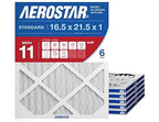 Aerostar 16.5x21.5x1 MERV 11 - 6 Count - Pleated HVAC, Furnace & Air Conditioner Filters - Removes Dust, Cold & Flu Germs, Lint, Mold, Pet Dander, Allergy-Causing Pollen, Smog & Smoke