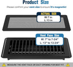 Magnetic Vent Covers with Vent Screen 7x13 Inch, Black Mesh Vent Covers for Floor, Wall, Ceiling Air Vents to Block Dust, Pet Hair, Fits Standard HVAC Floor Registers in Home, RV, 3 Pack