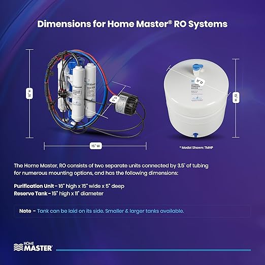 Home Master TMHP-L HydroPerfection RO System, 9-stages, 99% rejection DOW membrane, Patented 2-pass Remineralization, 4.5sec Fill Rate, 1:1 Waste Ratio, UV 99.9% EPA 97952AZ1, Lux Faucet, Fridge Ki
