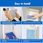 6 Pack Dryer Filter Replacement, Pre-Cut Portable Dryer Filters Compatible with FUNMAS Indoor Dryer Vent System MERV 7 Double Layer Filtration