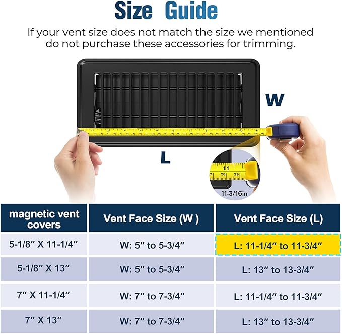 Magnetic Vent Covers with Vent Screen 7x11.3 Inch, Black Mesh Vent Covers for Floor, Wall, Ceiling Air Vents to Block Dust, Pet Hair, Fits Standard HVAC Floor Registers in Home, RV, 3 Pack