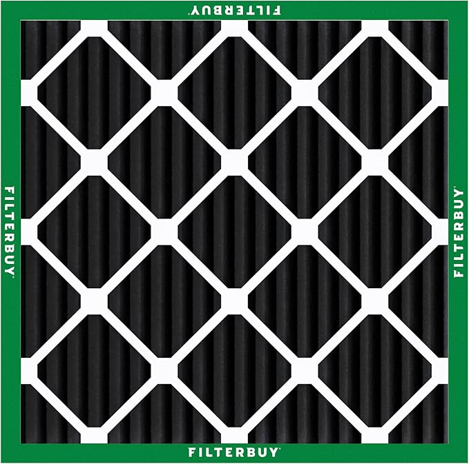Filterbuy 18x18x1 Air Filter MERV 10 Odor & Allergy Defense with Activated Carbon (3-Pack), Electrostatic Pleated HVAC AC Furnace Filters Replacement, Made in USA (Actual Size: 17.75 x 17.75 x 0.75)